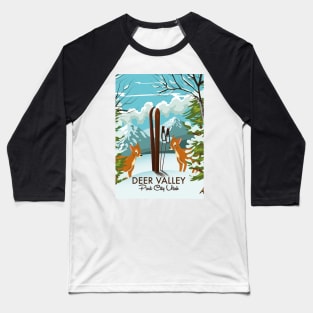 Deer Valley Park City Utah Travel poster Baseball T-Shirt